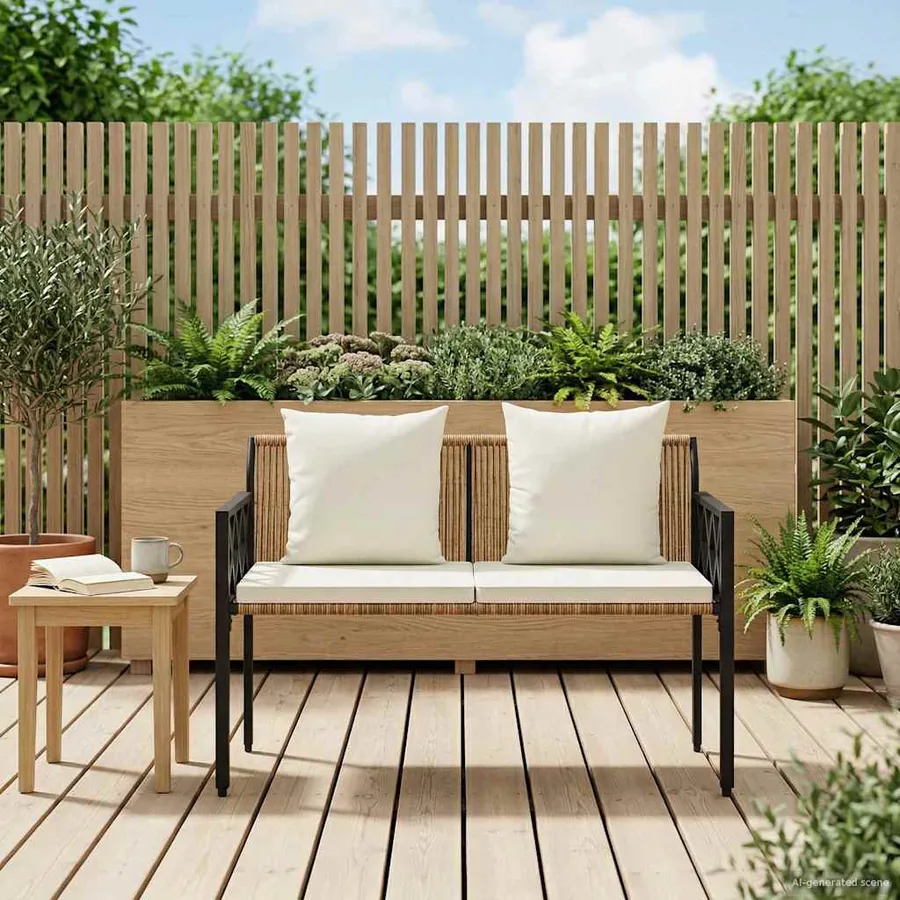 Bancs d'extérieur 2 -Seater 116 x 56 x 75 cm polyrotin