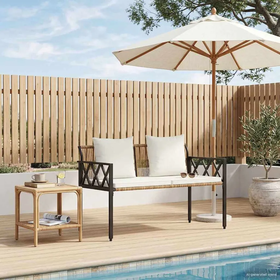 Bancs d'extérieur 2 -Seater 116 x 56 x 75 cm polyrotin - 3