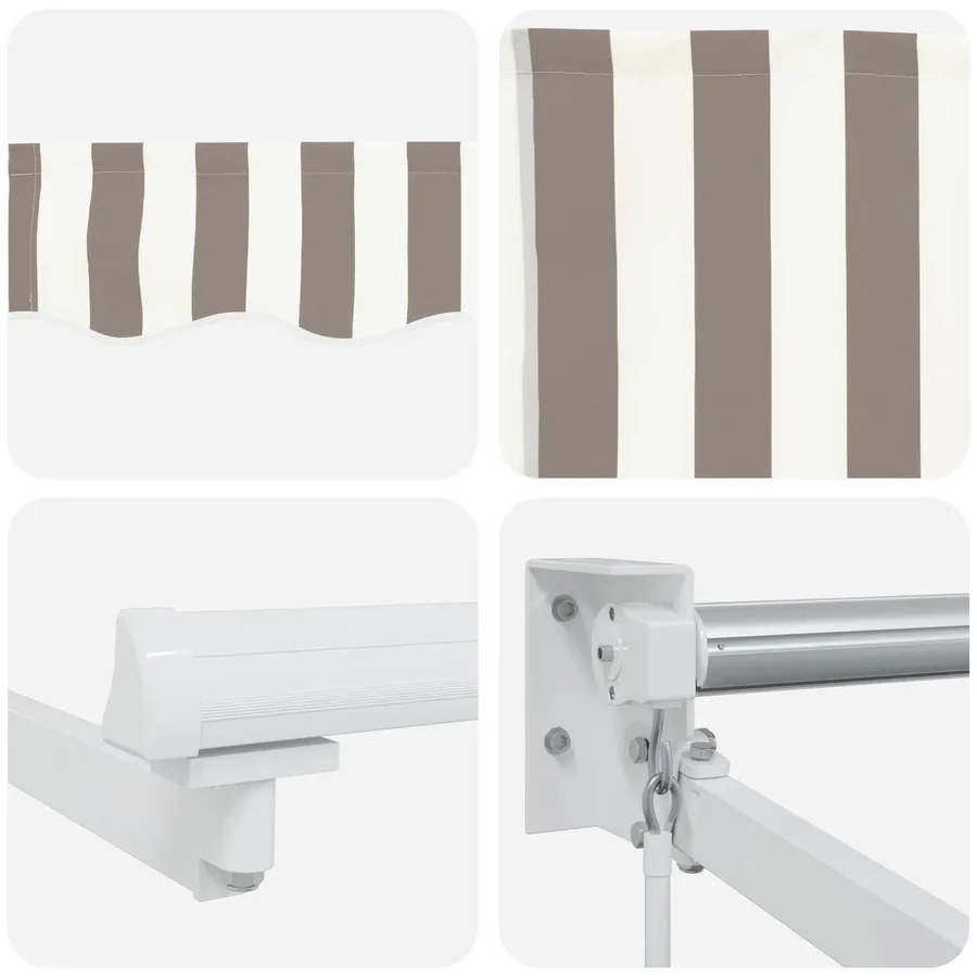 Auvent rétractable Gris clair et blanc 4 x 2 m - 4