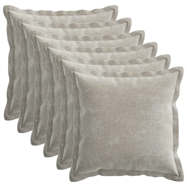 Housse de coussin 6 pcs HOUTEN Gris clair 40 x 40 cm