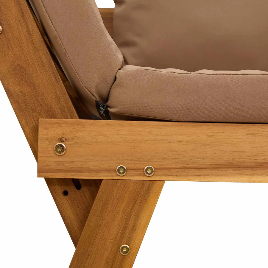 Banc de jardin 3 en 1 avec coussins Bois d'Acacia Massif - 9