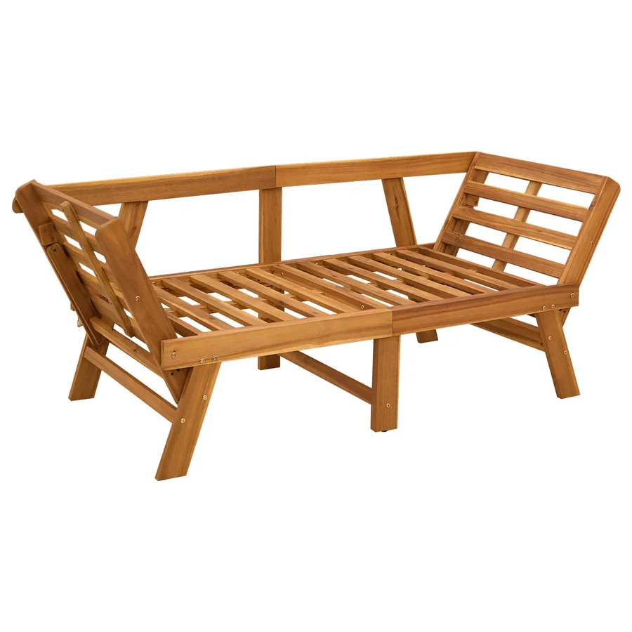 Banc de jardin 3 en 1 avec coussins Bois d'Acacia Massif - 3