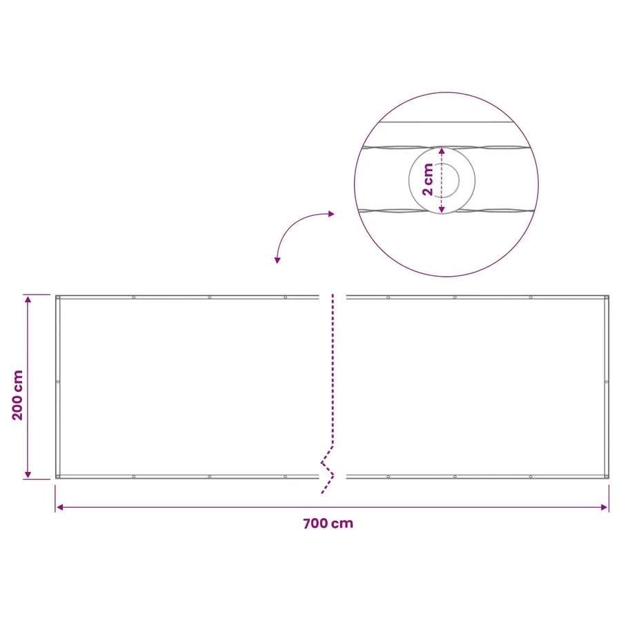 Écran de confidentialité pour balcon 200 x 700 cm - 7