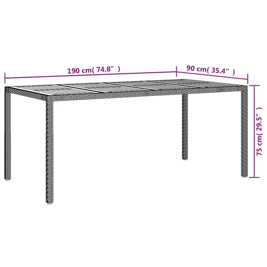 Ensemble à manger jardin 9pcs et coussins noir résine tressée - 9