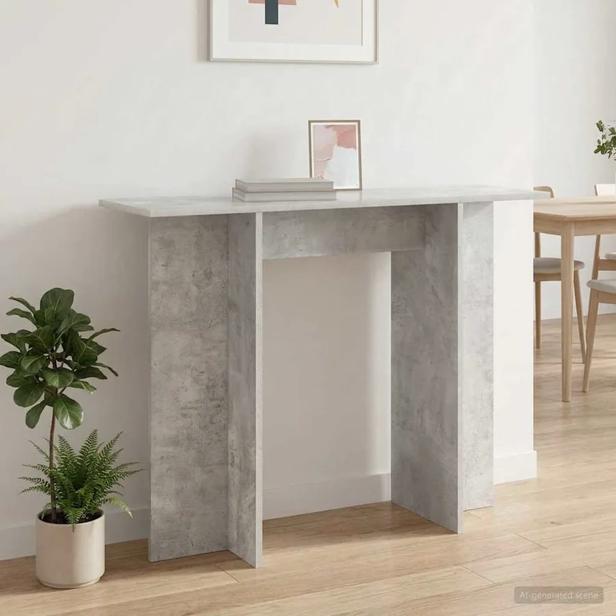 Table console Gris béton 100 x 30 x 75 cm Bois d'ingénierie