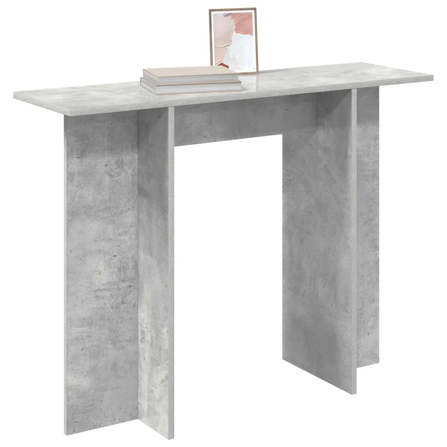 Table console Gris béton 100 x 30 x 75 cm Bois d'ingénierie - 3