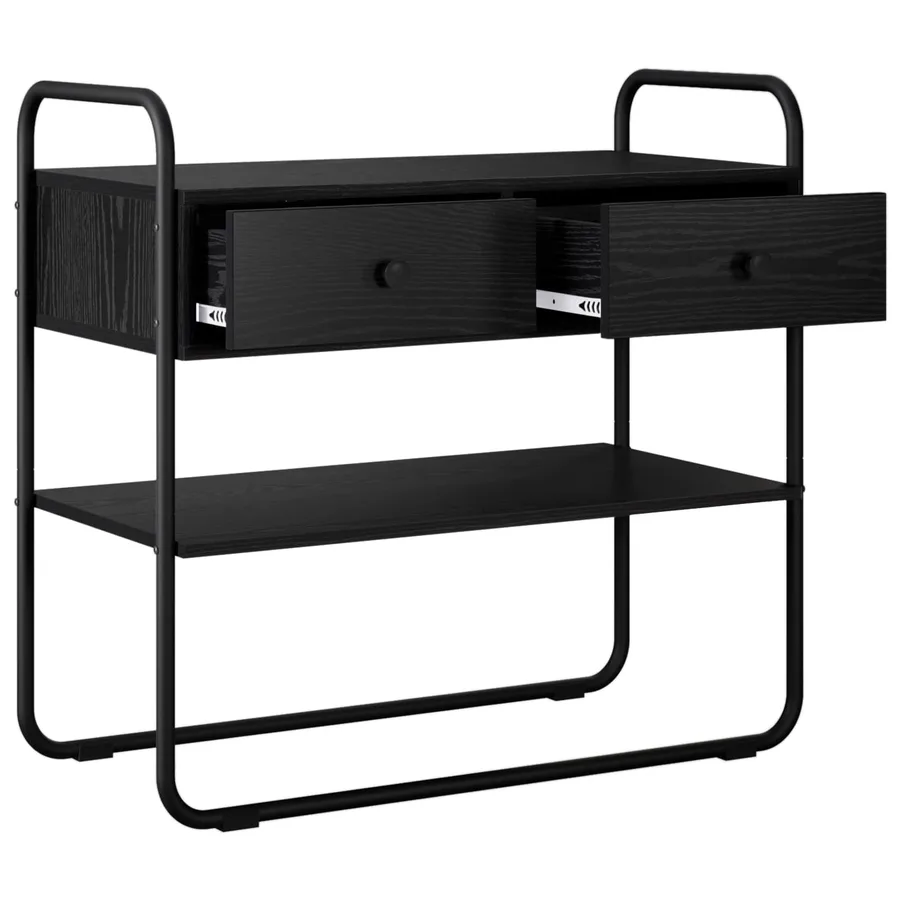 Table console Chêne noir 80 x 40 x 75 cm Bois d'ingénierie - 4