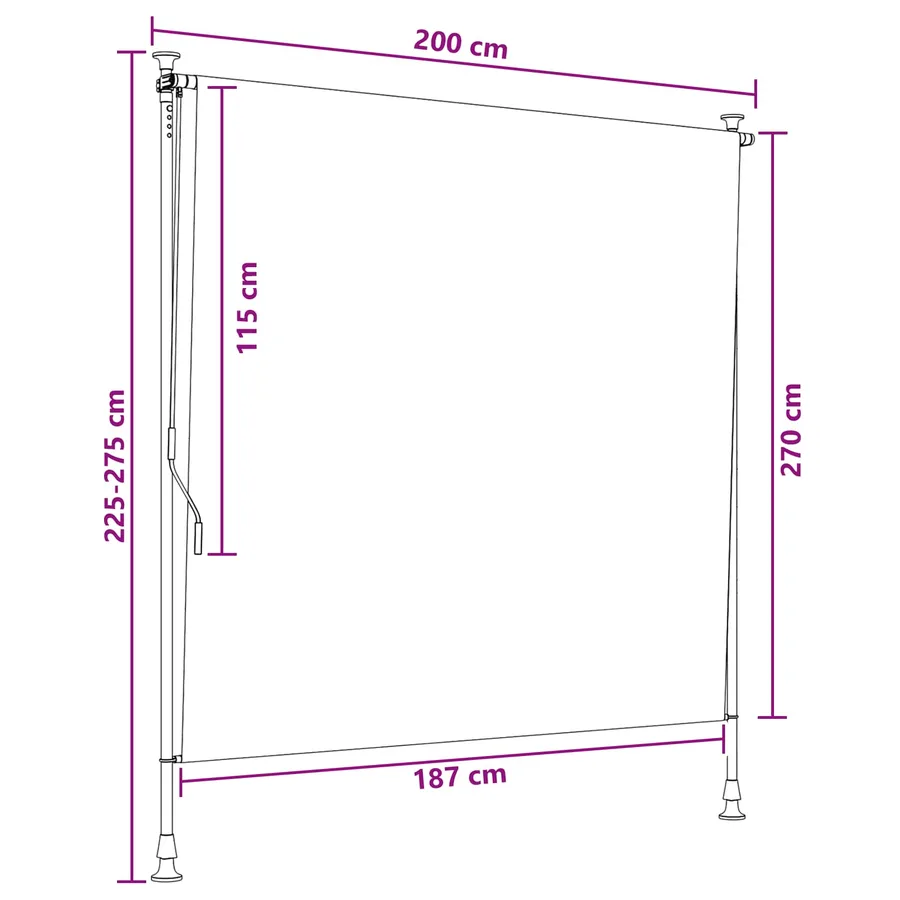 Store Roulant Extérieur Multicolore 200 x 270 cm - 7