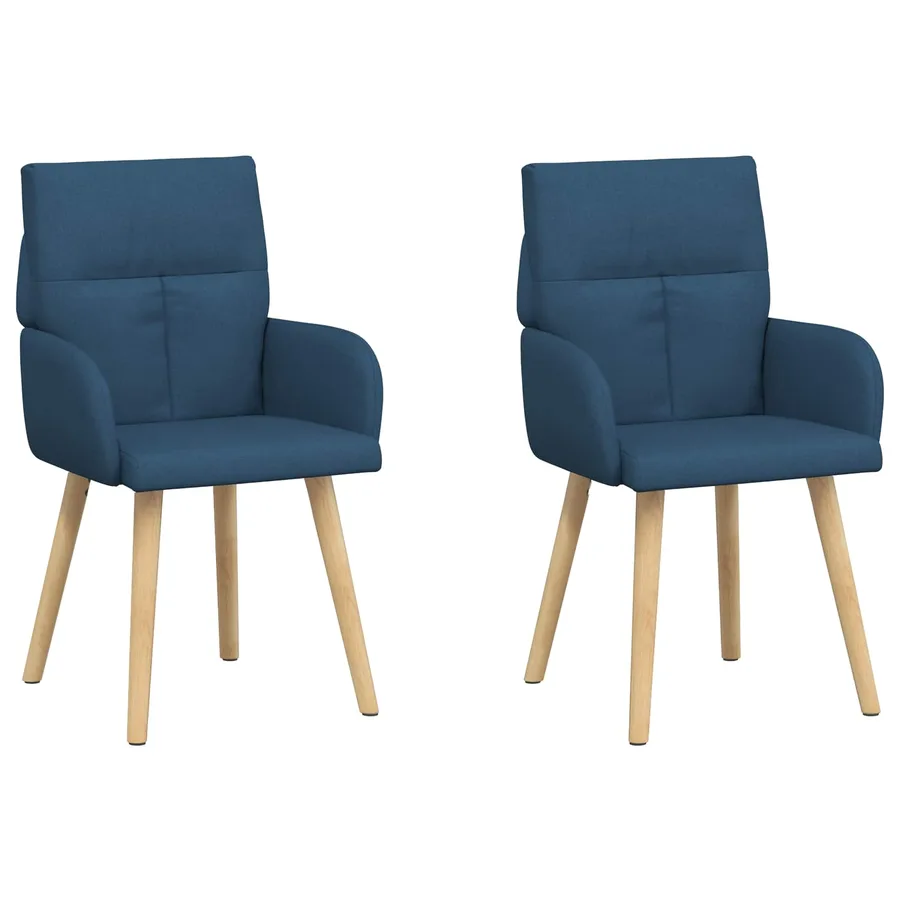 Chaises de salle à manger 2 pcs Tissu Bleu 60 x 56 x 96 cm - 2