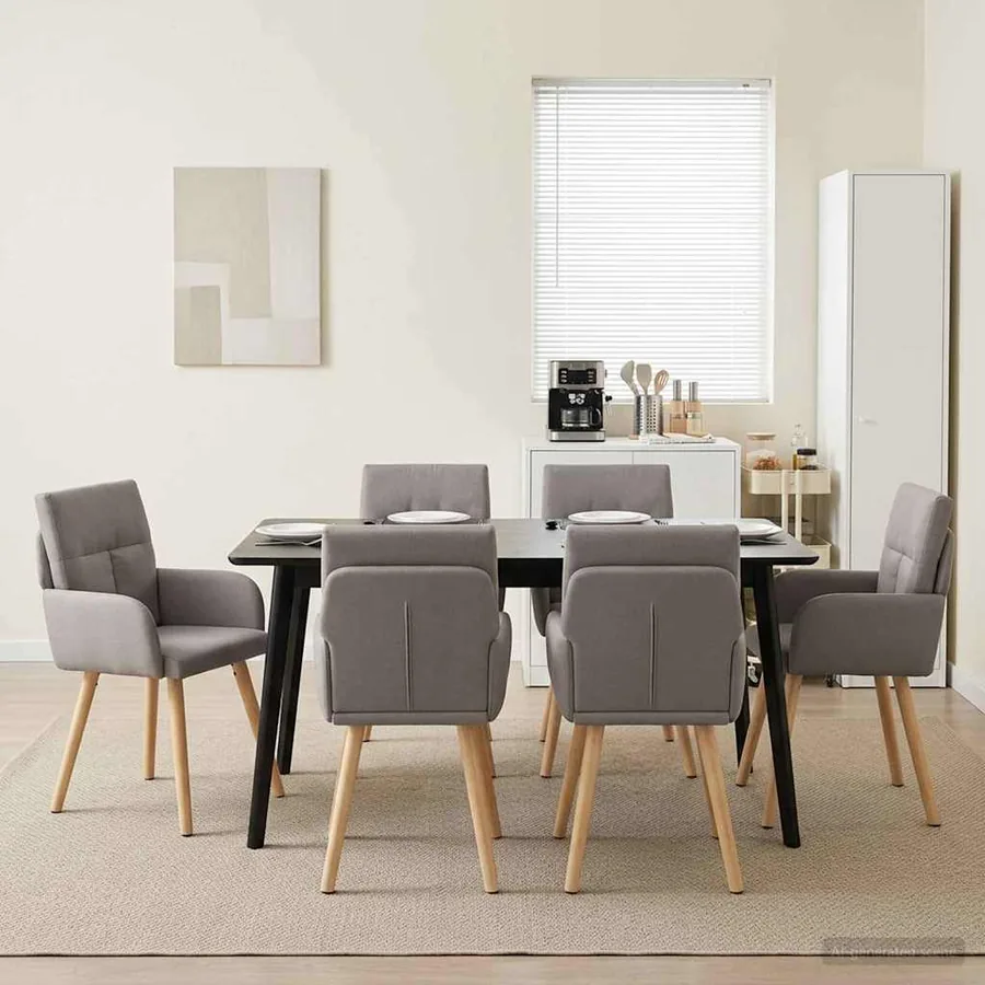 Chaises de salle à manger 6 pcs Tissu Taupe 60 x 56 x 96 cm