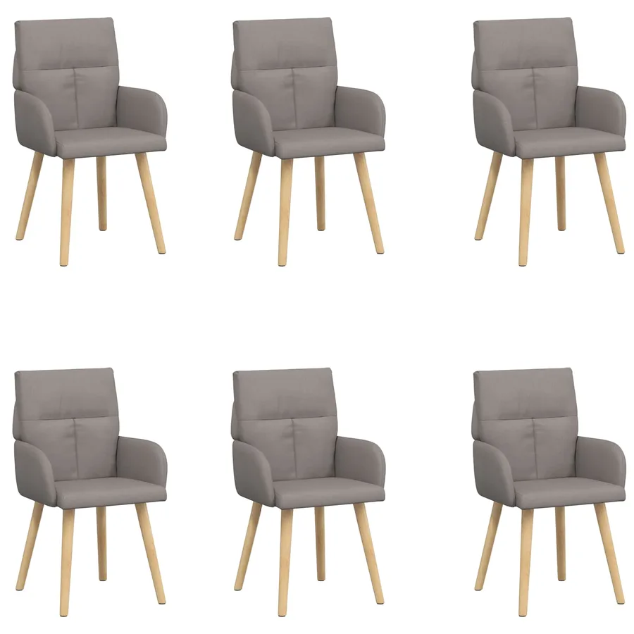 Chaises de salle à manger 6 pcs Tissu Taupe 60 x 56 x 96 cm - 2