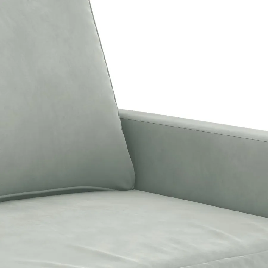 Ensemble de canapés 2 pcs avec coussins Gris clair Velours - 5