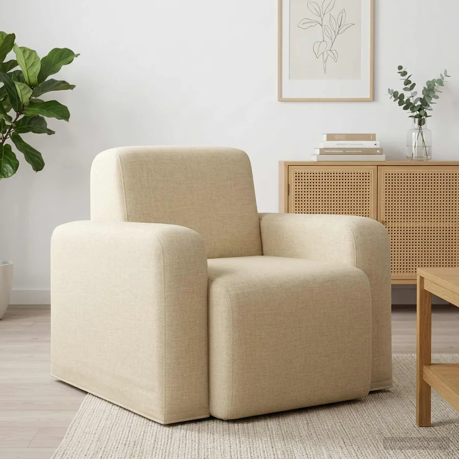 Fauteuil Crème Tissu