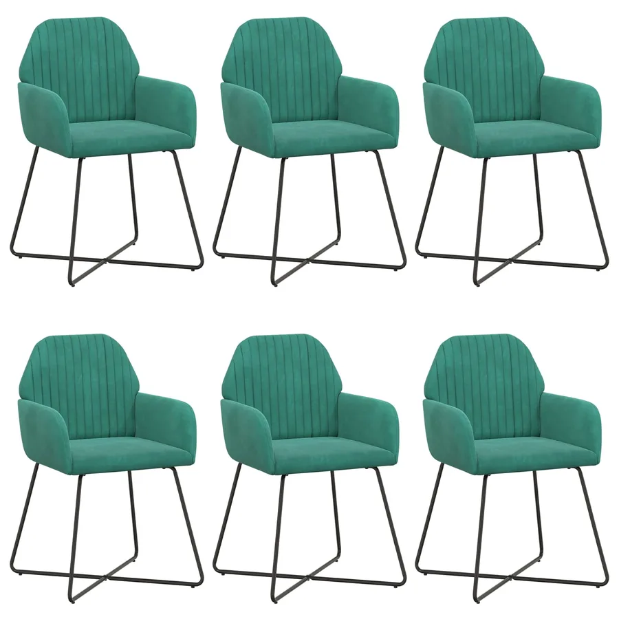 Chaises de salle à manger 6 pcs Velours Turquoise - 2