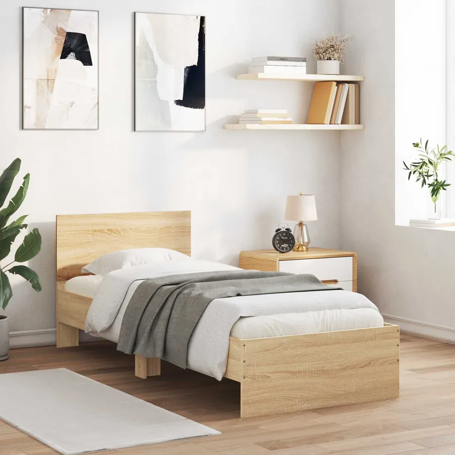 Cadre de lit avec LED Chêne Sonoma 80 x 200 cm