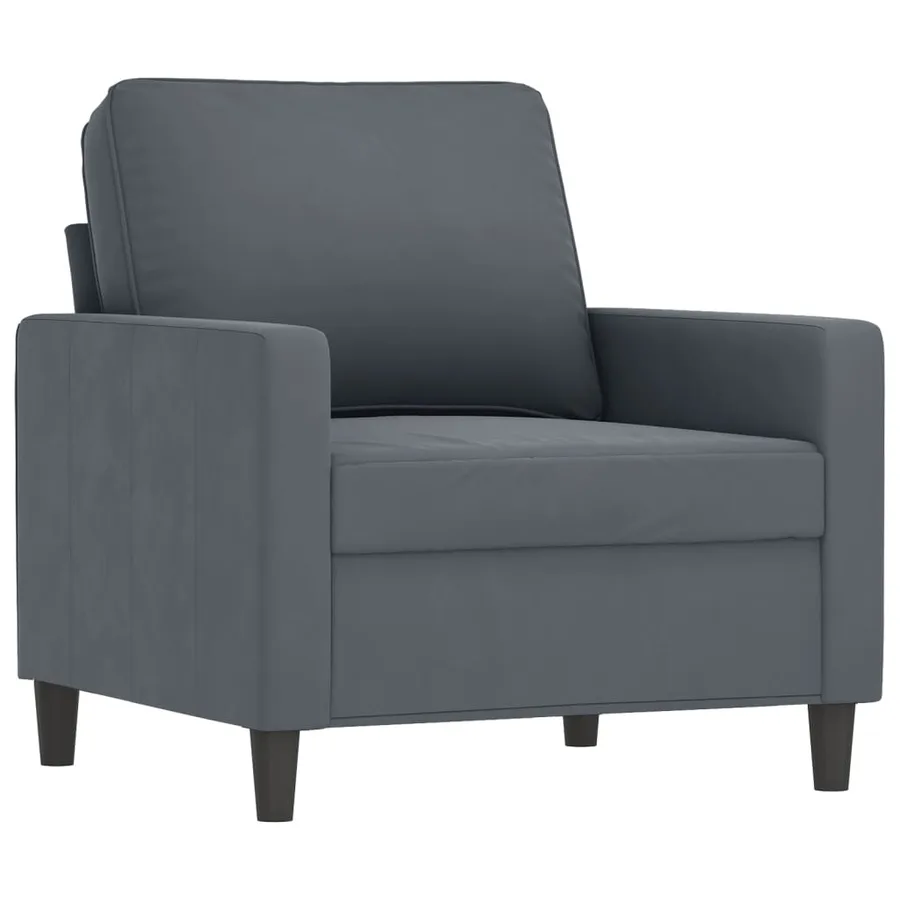 Ensemble de canapés 4 pcs avec coussins Gris foncé Velours - 3