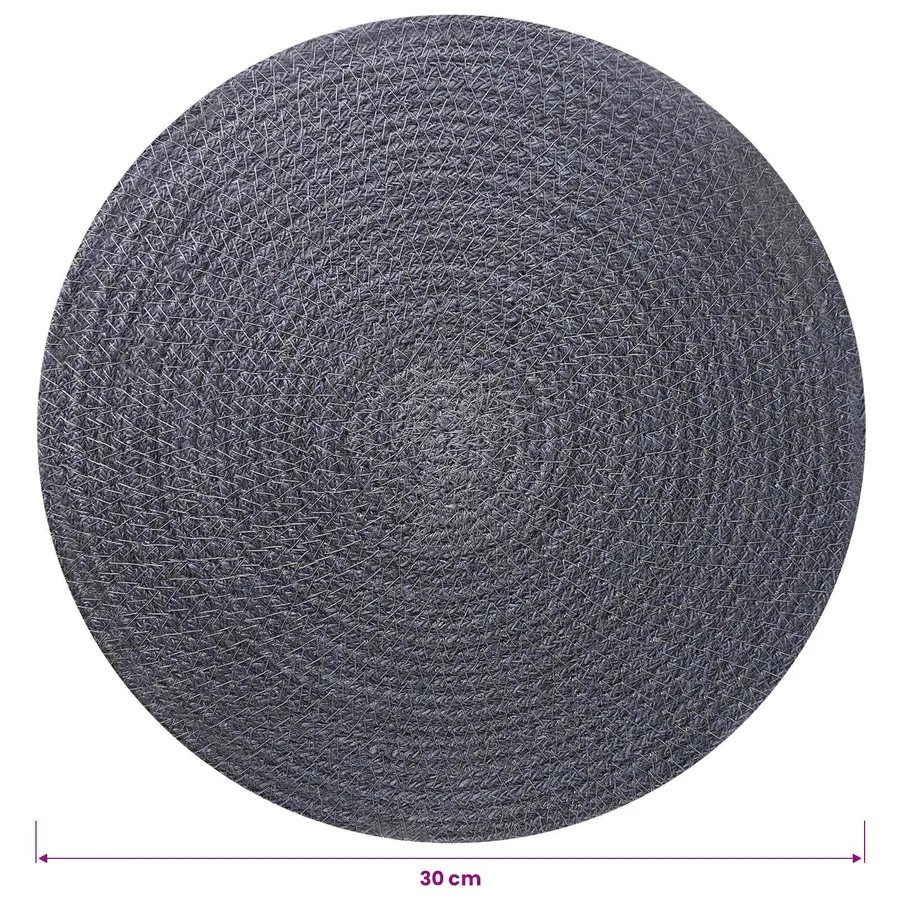 Placemets en jute 12 pcs Gris foncé Ø 30 cm 100 % jute Tossa - 5
