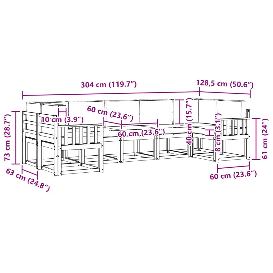 Ensemble de canapés d'extérieur 7 pc Blanc et crème - 7