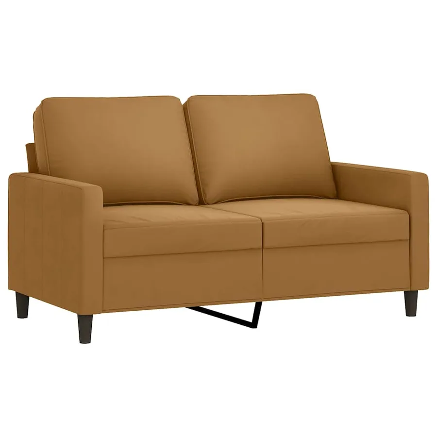 Canapé à 2 places Marron 120 cm Velours - 2