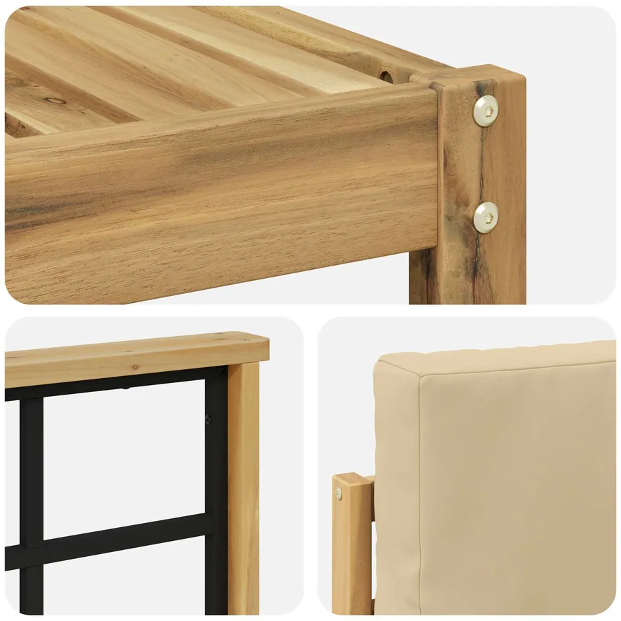 Ensemble de canapés d'extérieur 10 pcs Blanc et Beige - 6