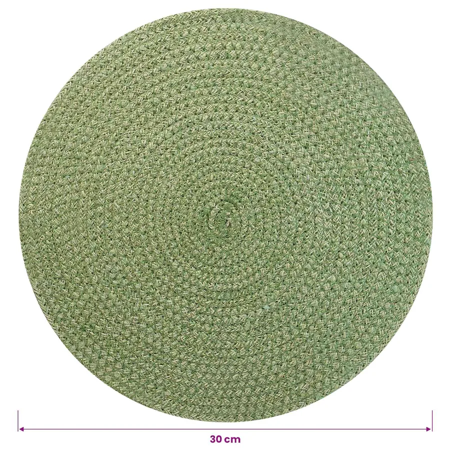 Placemets en jute 6 pcs Vert olive Ø 30 cm 100 % jute Tossa - 5