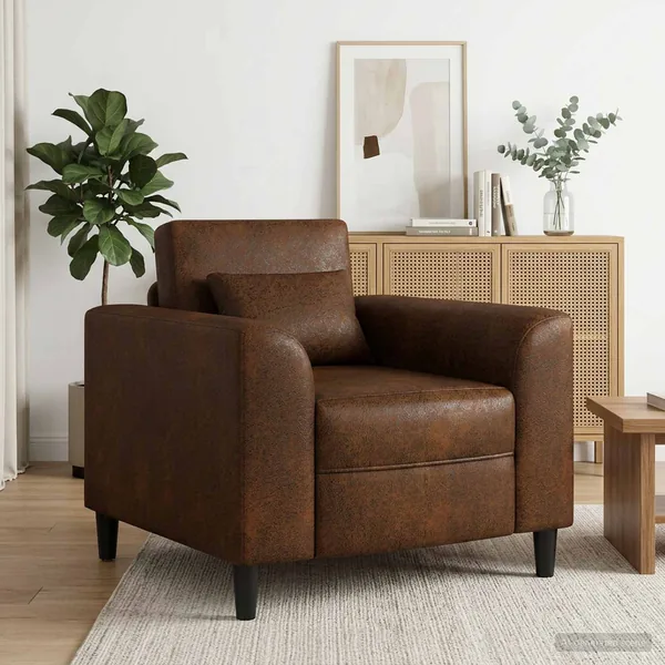 Fauteuil Marron Simili daim