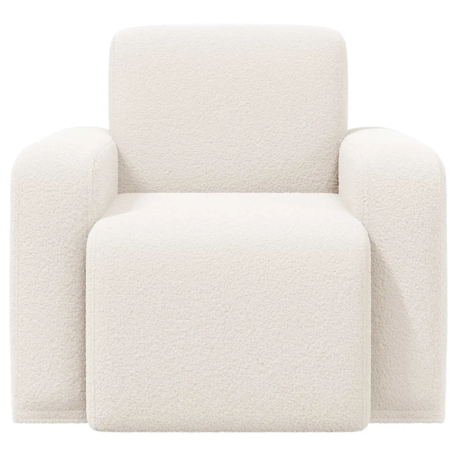 Fauteuil Crème Bouclé - 3