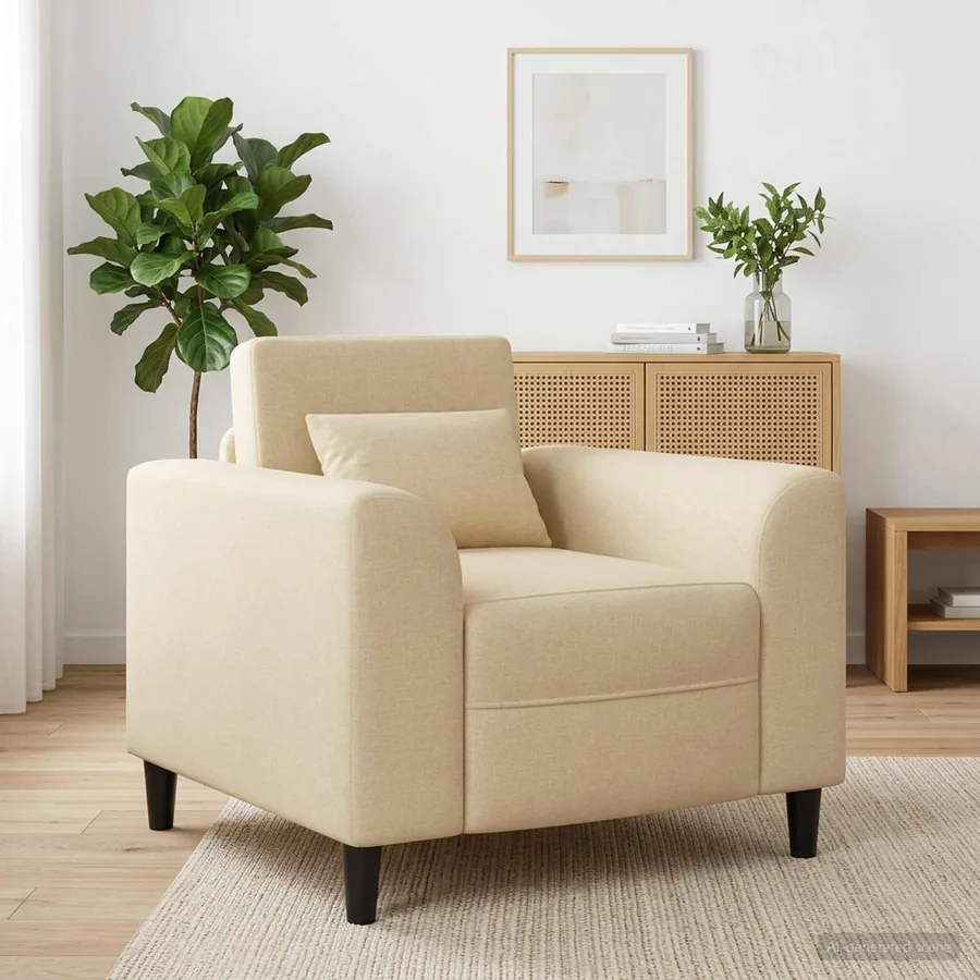 Fauteuil Crème Tissu
