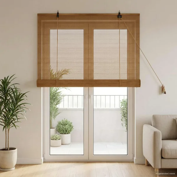 Store enrouleur Marron 90 x 220 cm Bambou