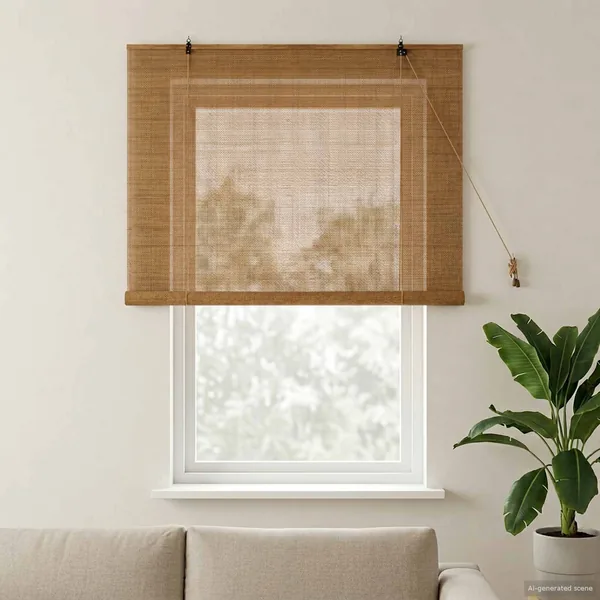 Store enrouleur Marron 150 x 160 cm Bambou