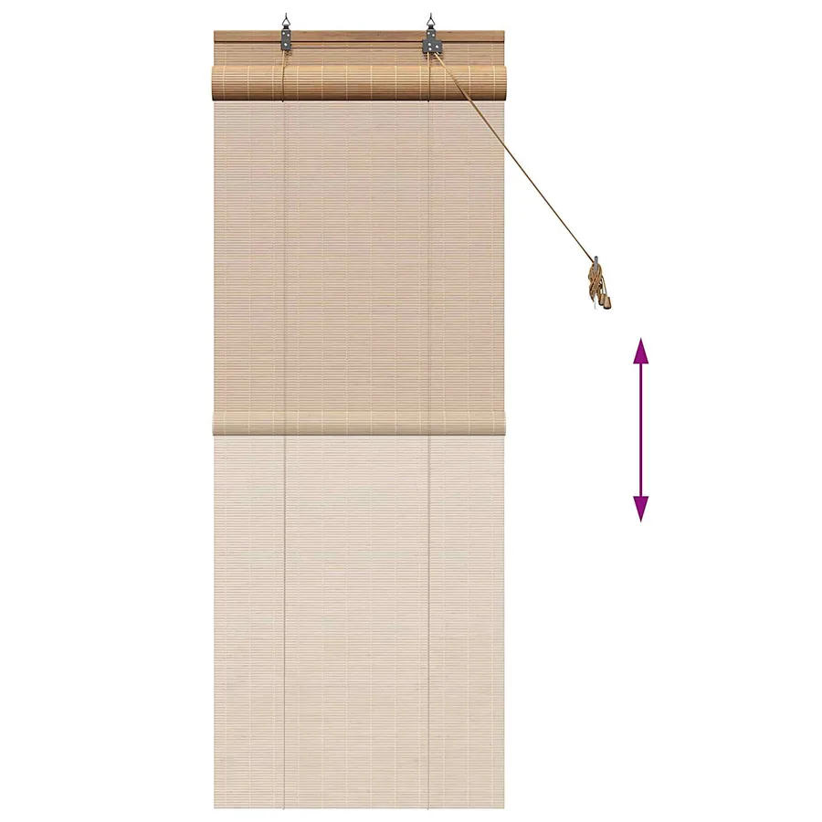Store enrouleur Marron 50 x 160 cm Bambou - 6