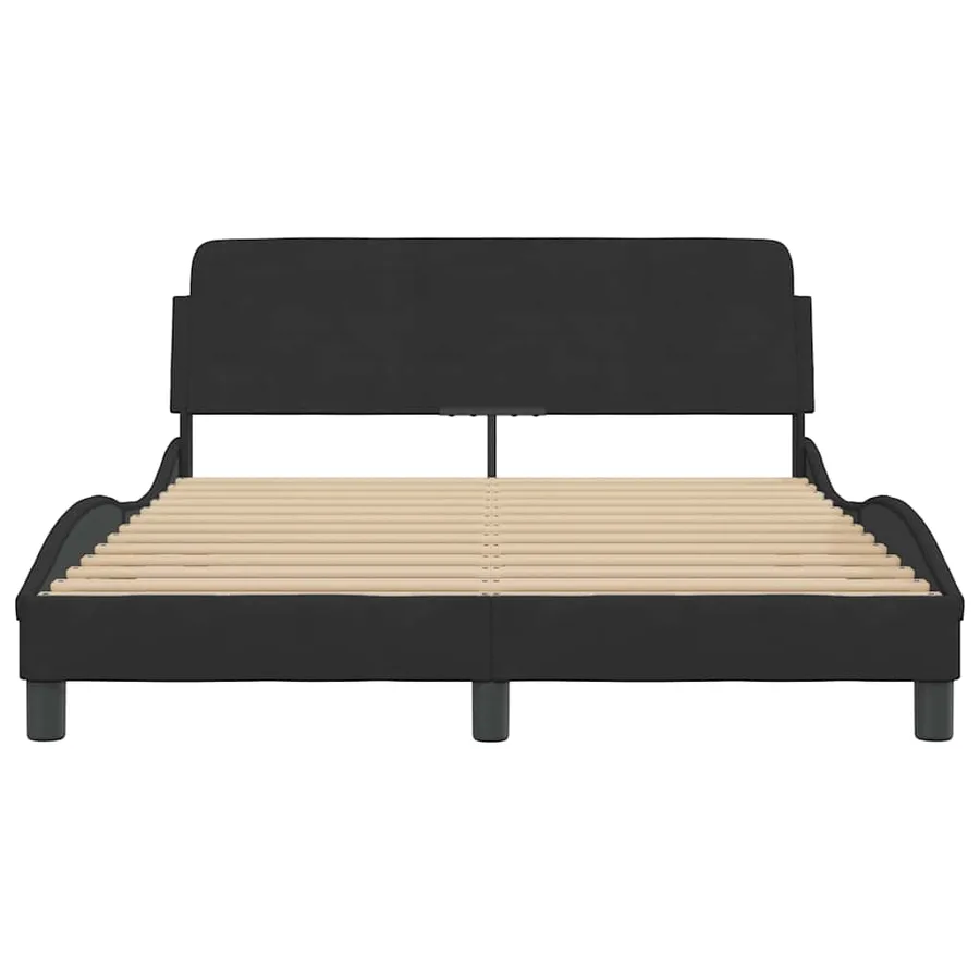 Cadre de lit Dover noir 140x200 cm velours - 4