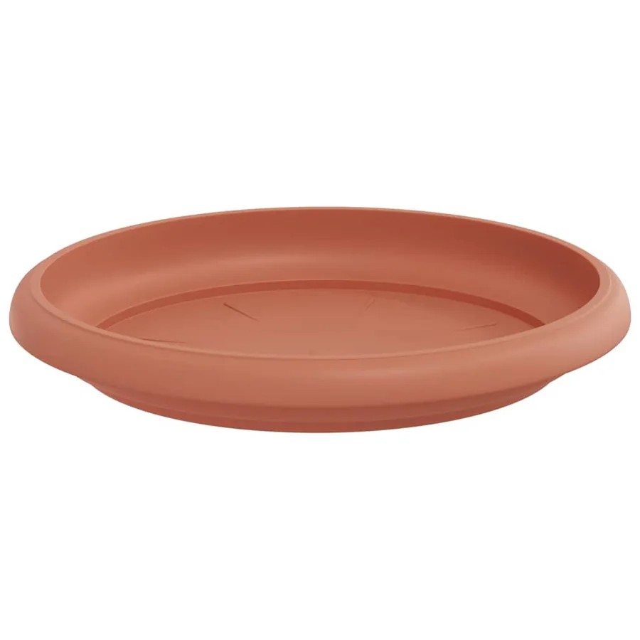 Plateau à fleurs rond 6 pcs Rouge brique Ø 14 x 2 cm Plastique - 5