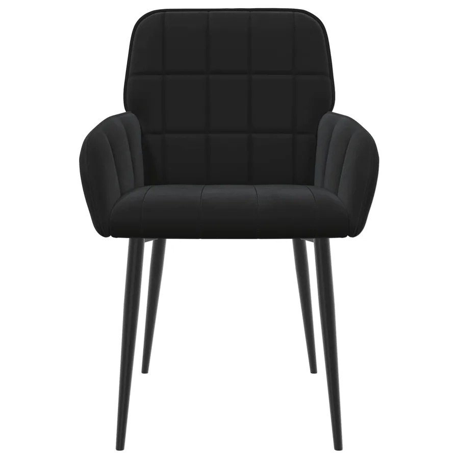 Chaises de salle à manger 2 pcs Velours Noir 57 x 50 x 85 cm - 3