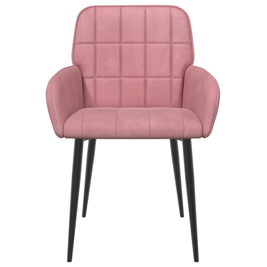 Chaises de salle à manger 2 pcs Velours Rose 57 x 50 x 85 cm - 3