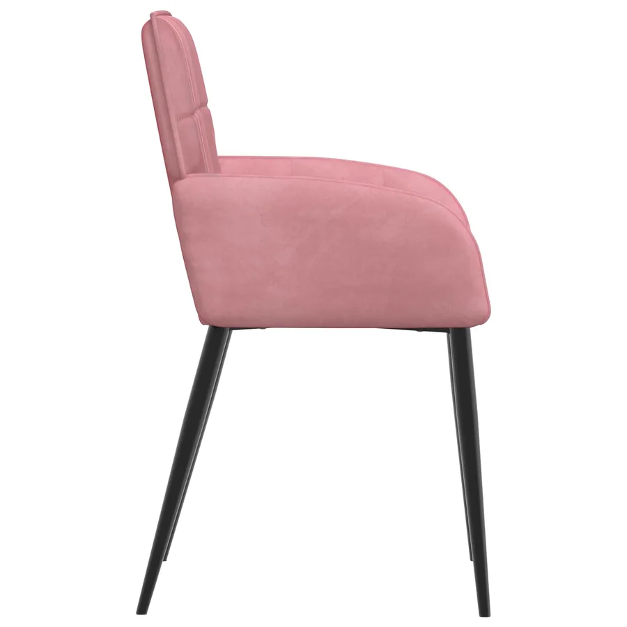 Chaises de salle à manger 2 pcs Velours Rose 57 x 50 x 85 cm - 4