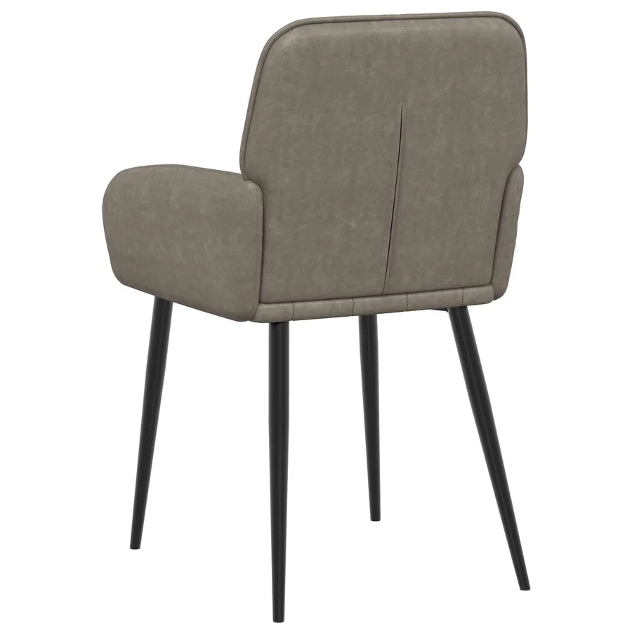 Chaises de salle à manger 2 pcs Simili cuir Gris - 5