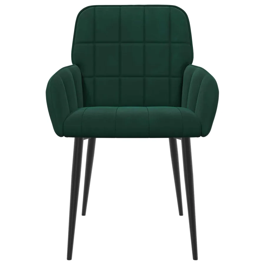 Chaises de salle à manger 4 pcs Velours Vert foncé - 3
