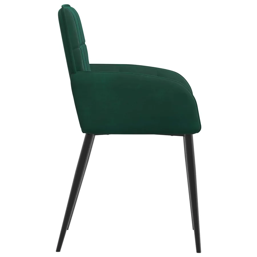 Chaises de salle à manger 4 pcs Velours Vert foncé - 4