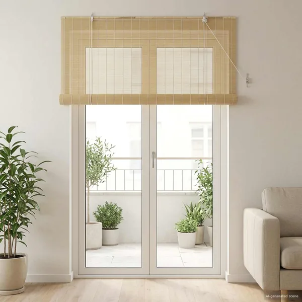 Store enrouleur Naturel 130 x 220 cm Bambou