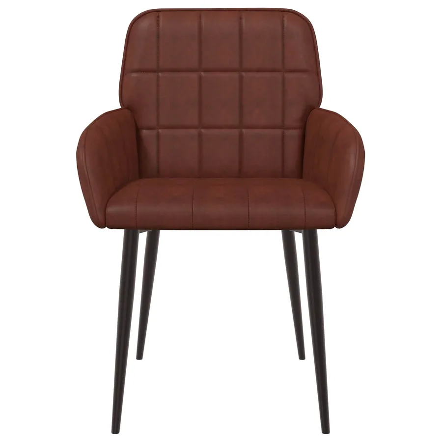Chaises de salle à manger 6 pcs Simili cuir Brun Brillant - 3