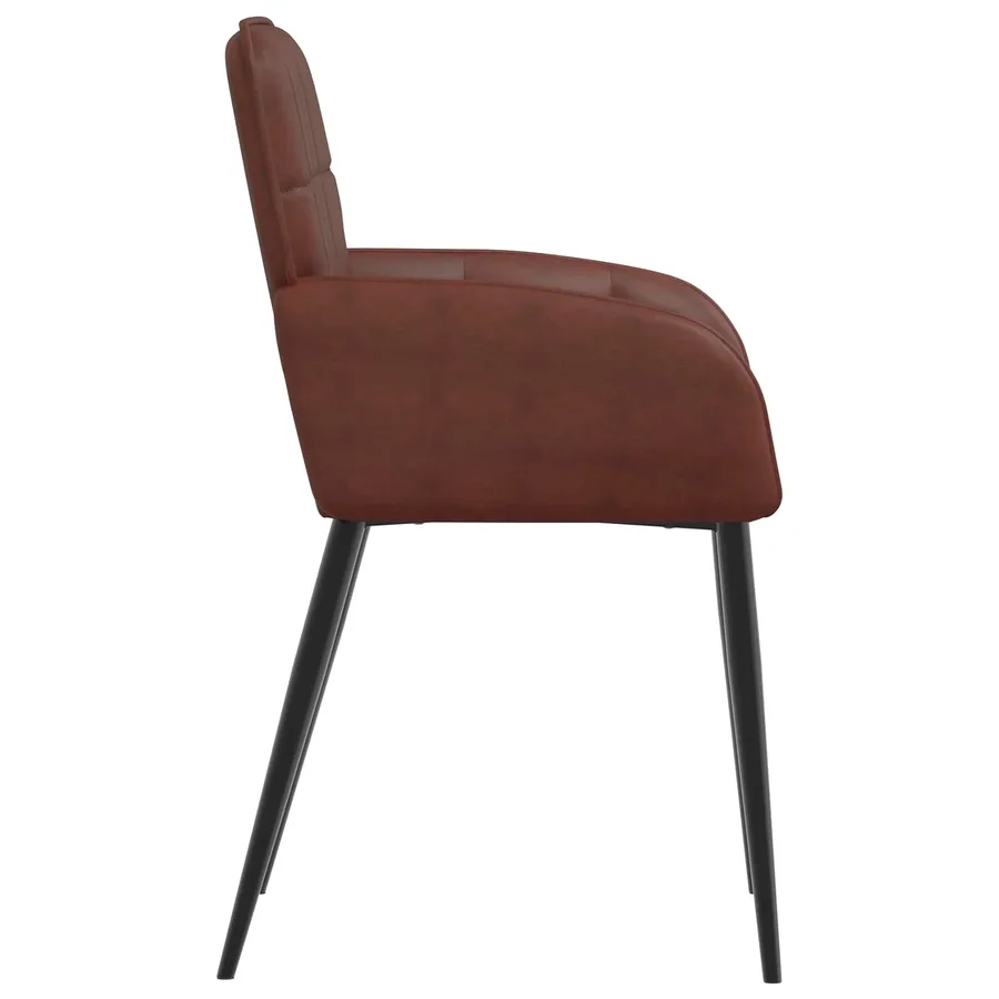 Chaises de salle à manger 6 pcs Simili cuir Brun Brillant - 4