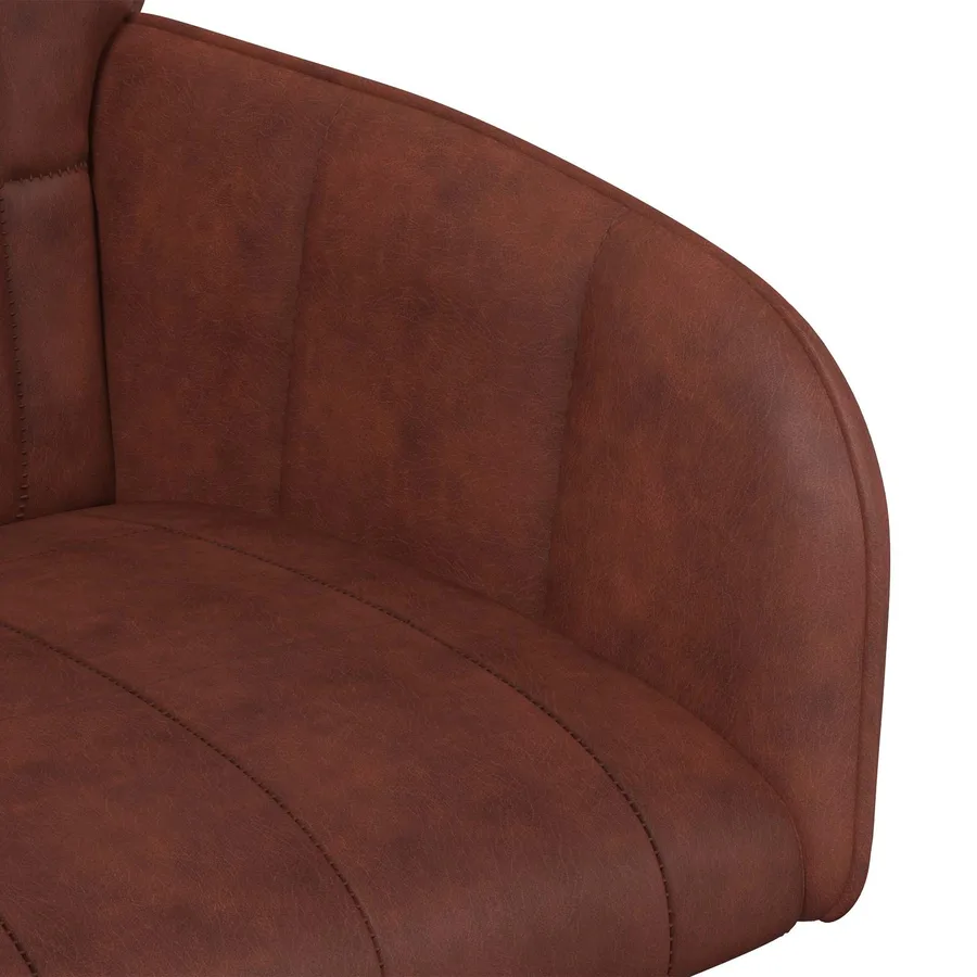 Chaises de salle à manger 6 pcs Simili cuir Brun Brillant - 6