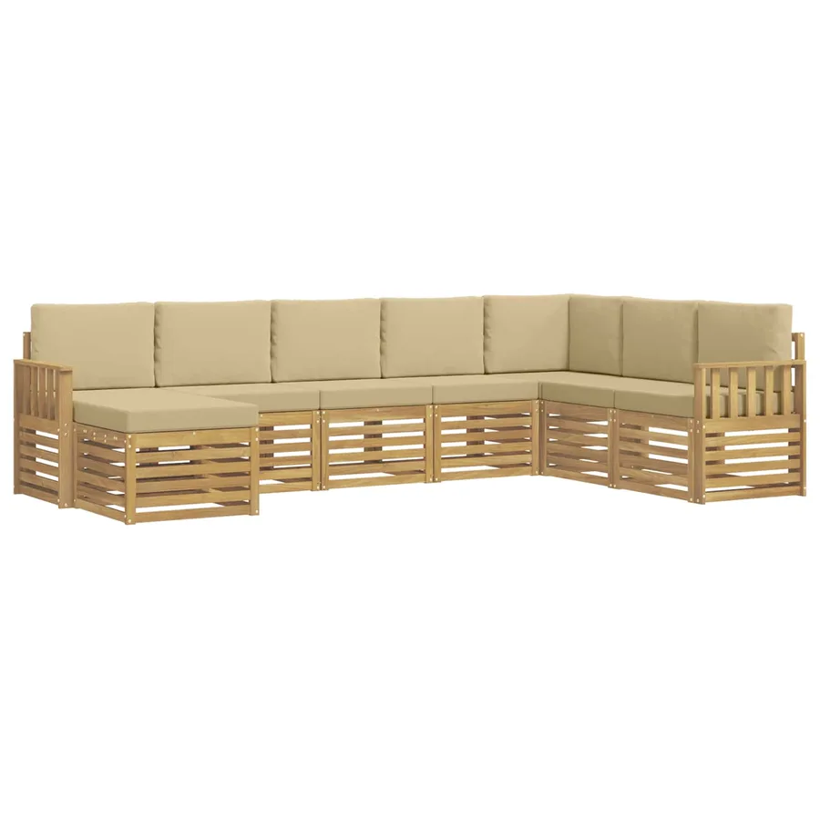Ensemble de canapés d'extérieur 6 pcs Blanc et Beige - 2