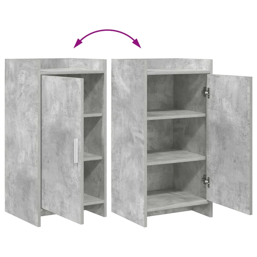 Buffet Gris béton 40 x 36 x 80 cm Bois d'ingénierie - 9