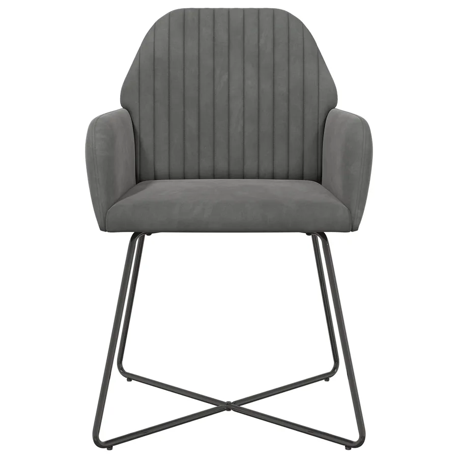 Chaises de salle à manger 2 pcs Velours Gris foncé - 3