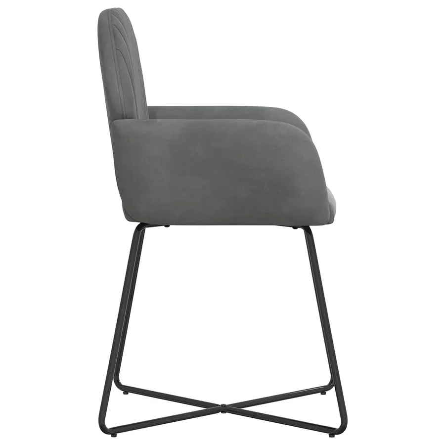 Chaises de salle à manger 2 pcs Velours Gris foncé - 4