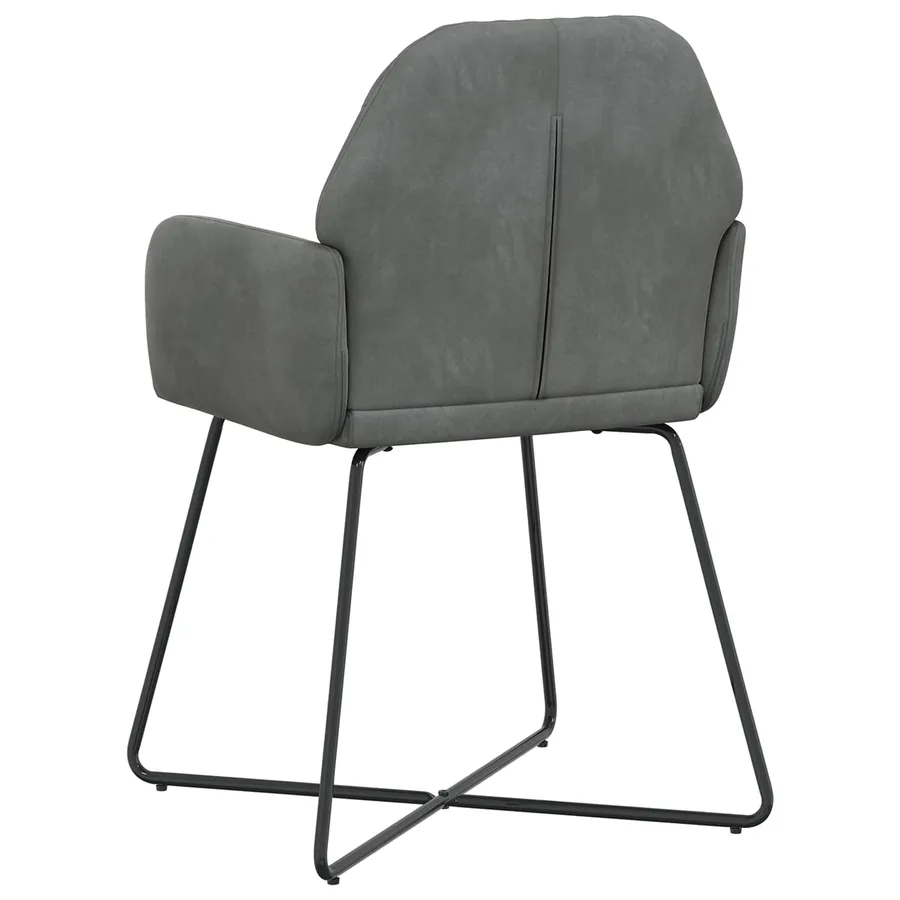 Chaises de salle à manger 2 pcs Velours Gris foncé - 5