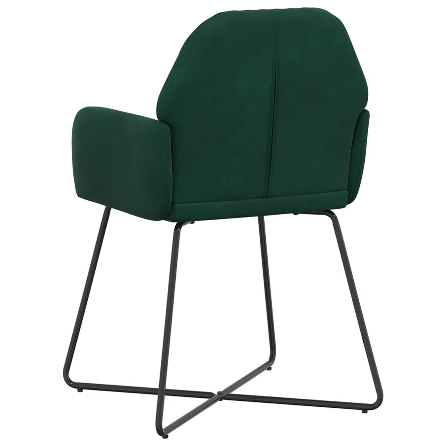 Chaises de salle à manger 6 pcs Velours Vert foncé - 5