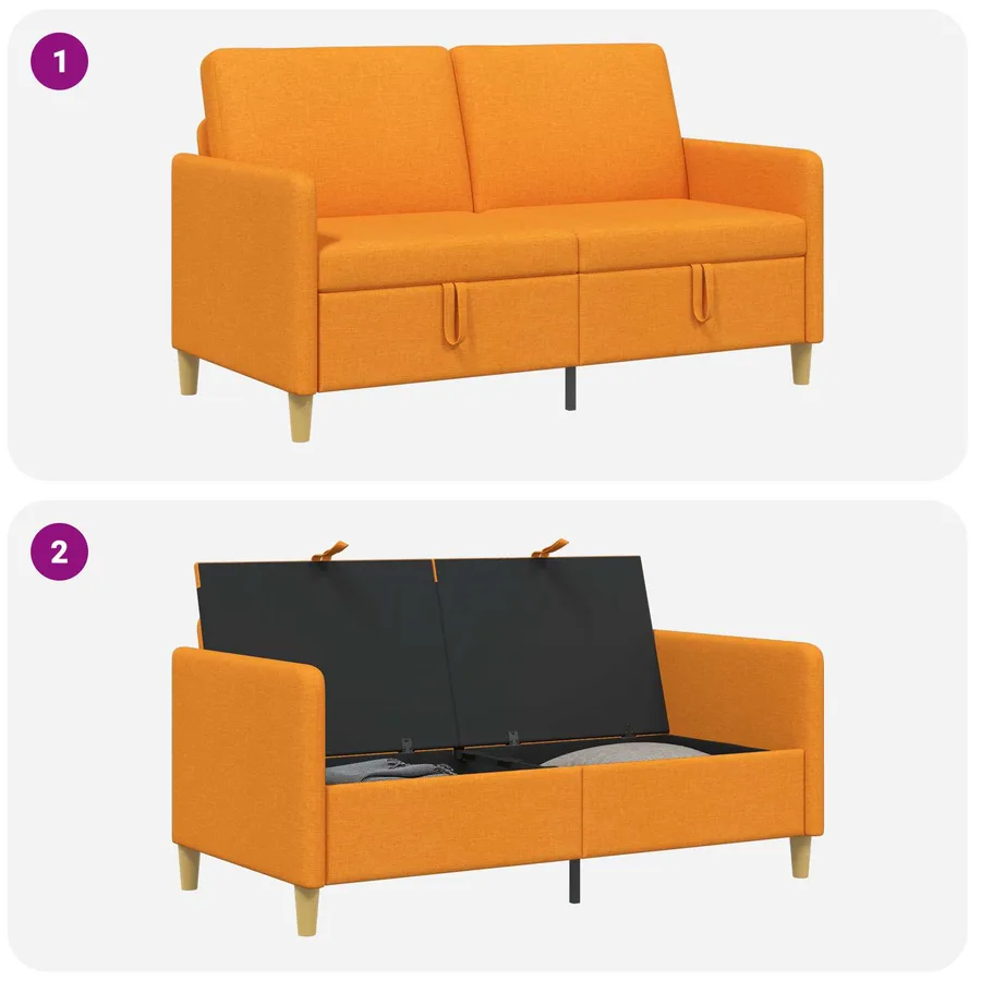 Sofa avec rangement Jaune foncé 152 x 78 x 87 cm Polyester - 6